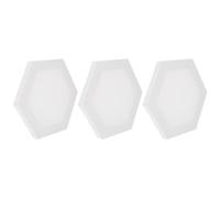 LOPUNER Lot de 3 Panneaux Hexagonaux en Coton et Bois Blanc pour Peinture, Cadres Vierges pour Loisirs Créatifs et Artistes Débutants
