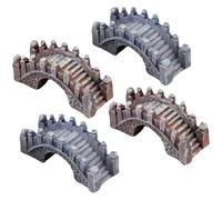 LOPUNER Lot de 4 Ponts Miniatures en Résine Marron, Décoration de Pont Miniature Élégante et Réaliste pour Jardin et Intérieur, Accessoires Photo Raffinés