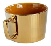 LOPUNER Mug à Café Isotherme en Céramique 250ml Revêtement Doré, Design Nordique Élégant pour Maison et Restaurant, Tasse Polyvalente pour Boissons Chaudes et Froides