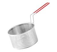 LOPUNER Panier à Charbon de Bois de Camping en Acier Inoxydable, 14cm | Flux D'air Perforé, Poignée 16,5cm, pour Gazinières et Charbon en Morceaux, Argenté