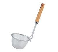 LOPUNER Passoire en Acier Inoxydable Multifonction Manche en Bois, Panier à Égoutter Sûr pour Pâtes et Frites, Cuisson Dégustation de Hot Pot