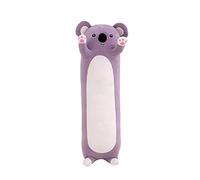 LOPUNER Peluche Coussin Koala Cylindrique Longue, en Peluche Douce et Coton PP, Oreiller Confortable pour Lecture et Présents d'anniversaire Couleur Aléatoire
