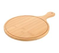 LOPUNER Planche à Pizza en Bambou Portable Poignée, Plateau à Steak Créatif Facile à Nettoyer pour Service Alimentaire en Café ou Boutique de Desserts
