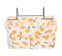 LOPUNER Pochette Suspendue de Chevet, Panier de Rangement Suspendu pour Chevet, Grosse Capacité, Coton et Lin, Orange, Rangement et Organisation, pour Dortoir, à Suspendre au Lit