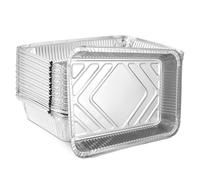 LOPYXBR 50 Pièces Barquette Aluminium Barbecue 2250 ML | 31,5x21,5x5cm Barquette Aluminium Grand Format, Plat Aluminium Jetable pour Four, Traiteur et Préparation Collective