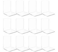 LOPYXBR Lot de 12 serre-livres en acrylique transparent - 13 x 10 x 10 cm - Pour écoles, chambres à coucher, bibliothèques, bureaux et étagères de bureau