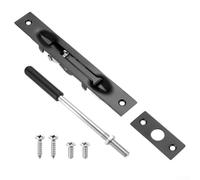 Loquet à boulon encastré en acier inoxydable 304 pour verrouillage de bord de porte pour porte coulissante double composite installations dissimulées 15,2 cm argenté, noir, rouge, bronze (noir)