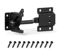 Loquet à charnière pour clôture, loquet de portail auto-bloquant en acier au carbone, 4,6 pouces 116 mm, fermeture par gravité, verrou de sécurité pour portes bois/métal, pose facile en extérieur