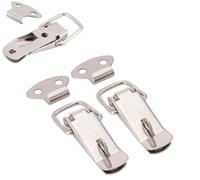 Loquet à loquet à bascule en acier inoxydable, 2 pièces, cadenas à boucle, boîte à bec de canard à ressort, serrure à bagages, boîte en bois(Nickled Plated 72mm)