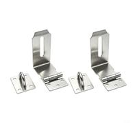 Loquet à loquet en acier inoxydable à 90 degrés pour portes coulissantes | Cadenas robuste avec finition polie pour portes à angle droit avec vis de montage et moraillon en fer (brossé)