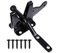 Loquet de Portail en Acier Carbone Noir pour Clôture en Bois Extérieur | Poignée Automatique, Fermeture par Gravité, Revêtement Mat, pour Portes de Jardin, Cabanon, Grange ou Chambre