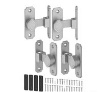 Loquet de porte de grange avec entretoise de 2,5 mm d'épaisseur | Design à 90 degrés, montage latéral flexible, idéal pour les granges et abris de jardin, finition argentée