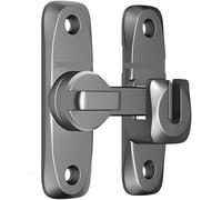 Loquet de porte grange, serrure coulissante pivotante 1 pièce, serrures d'armoire à loquet sans poinçon Angle droit, matériel crochet coulissant(Pearl Gray)