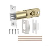 Loquet de rechange réglable en acier inoxydable de 6,3 cm pour boutons de porte intelligents et poignées à levier - Serrure de porte avant haute sécurité pour dos de 35 mm 44 mm (droit + acier D)