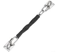 Loquet de sécurité robuste en acier inoxydable 304 pour portes d'entrée - Entrebâilleur de porte antivol avec clé pour accès pour la sécurité de l'hôtel et de la maison, noir (500)