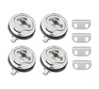 Loquet Encastré Marine Acier 45mm pour Trappe(4Pcs) | Acier inoxydable poli, montage flush, diamètre 45mm, idéal traps marines, étanche et durable