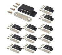 Loquet magnétique pour porte d'armoire, 12 pièces, meubles de cuisine, fermetures en plastique blanc, loquet magnétique puissant et puissant Black-12PC