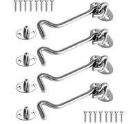Loquet Port 4pc,Crochet Fermeture Porte,4 inch Acier Inoxydable Porte Loquet,Verrou Portail pour Serrures Porte de Grange Salle