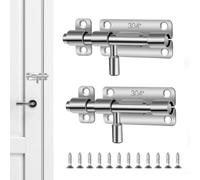 Loquet Porte,2 Pièces Targette en Acier Inoxydable,4 Inch Loquet Verrou de Porte avec Vis Verrou Porte Coulissante Boulons de Verrouillage de Porte pour Chambre,Jardin,Clôture