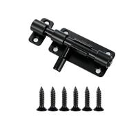 Loquet Porte Exterieur en Acier Inoxydable 304 Noir 4 Pouces Verrou Porte Coulissante Targette de Porte Solide avec Vis pour Portail Cloture Fenetre Verrou de Porte Interieure Lot de 1 Piece