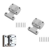 Loquet Rotatif De Sécurité Pour Porte Intérieure,Targette Pivotante En Alliage De Zinc Finition Brossée,Montage À Vis,Pour Salle De Bain Toilettes Armoire Fenêtre,Lot De 2: (Blanc, 55×56mm)