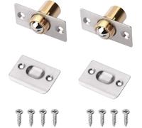 Loqueteau à Bille - Aimant Porte Placard - 2Pcs - Acier Inoxydable - Argent - Réglable