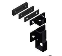 Loqueteau à gâche - LA CROISÉE DS DS6402-0 - Aluminium - Laqué noir RAL 9005 - Avec cales et tirette