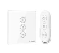 LoraTap Interrupteur Volet Roulant Connecté, RF Télécommande, Ouverture Réglable, Commutateur Rideau Stores WiFi, Compatible avec Alexa Google Home, Minuterie Intelligent Moteur Mural