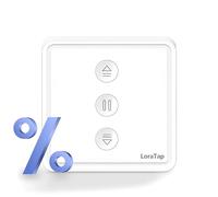 Loratap Interrupteur Volet Roulant Connecté WiFi: boutons physiques rétroéclairés et réglage précis 0%-100% - commande vocale Alexa Google Assistant - remplace votre ancien interrupteur mural-1 pièce
