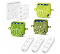 LoraTap Kit d'interrupteurs de volet roulant WiFi + Bluetooth : contrôle RF - Interrupteur principal à 3 canaux et télécommande - Application Smart Life/Alexa/Google Assistant - Temps et scènes pour
