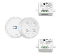 LoraTap Kit Interrupteur Sans Fil, 1 Télécommande + 2 Récepteurs, Portée 200M, Récepteur 2500W, Emetteur Radio 868Mhz, 10 ans Autonomie, Va et Vient, Commande à Distance Mural ON/OFF Pour Eclairage