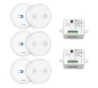 LoraTap Kit Interrupteur Sans Fil, 2 Récepteurs 2500W, Portée 200M, 3 Emetteurs Radio 868Mhz, Va et Vient, Commande à Distance Mural Avec Télécommande ON/OFF Pour Eclairage