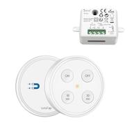 LoraTap Kit Interrupteur Sans Fil, Avec Minuterie 10min 30min, Récepteur 2500W, Emetteur Radio 868Mhz, Va et Vient, Commande à Distance Mural Pour Eclairage VMC