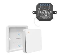 LoraTap Kit Interrupteur Sans Fil, Portée 200 m, Émetteur Radio 868 MHz, Commutateur Mural Va-et-vient, Commande à Distance, Télécommande On/Off pour Éclairage, 1 Canal