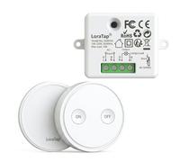 LoraTap Kit Interrupteur Sans Fil, Récepteur 2500W, Emetteur Radio 868Mhz, Va et Vient, Commande à Distance Mural Avec Télécommande ON/OFF Pour Eclairage