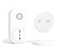 LoraTap Prise télécommandée avec télécommande, prise électrique avec interrupteur sans fil 200 m contrôle à distance marche/arrêt pour appareils ménagers, prise sans fil italienne 10 A 16 A, blanc, 2