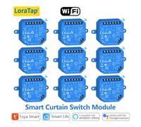 LoraTap Tuya - rideau de volet roulant intelligent, interrupteur de stores, moteur tubulaire pourcentage, commande vocale à distance par Google Home Alexa 3 PACK