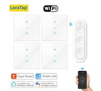 LoraTap Tuya Smart Life interrupteur de rideau de volet roulant télécommande moteur tubulaire réglage du temps de fonctionnement travail Google Assistant Alexa 1 Remote 2 Switch