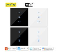 LoraTap Tuya vie intelligente WiFi rideaux stores interrupteur volets en rouleau interrupteur moteur rétro-éclairage Style Google Home Alexa commande vocale Style 1 Black
