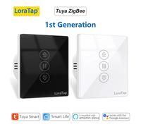 LoraTap ZigBee rideaux volets stores interrupteur contrôle moteur connecté Google Home Alexa fenêtre électrique Tuya vie intelligente White 1 PACK