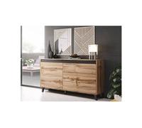 Lord - buffet bas - effet bois et noir - 3 tiroirs et 1 porte - 138 cm - Bois