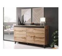 Lord - buffet bas - bois et noir - 138 cm - style industriel couleur - bois G