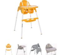 Lorelli Chaise haute pour enfants Amaro double table à manger, creux pour gobelets, repose-pieds, sangle jaune