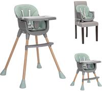 Lorelli Chaise haute Vanilla 3 en 1 Chaise d'enfant, plateau, repose-pieds, sangle vert