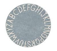 Lorena Canals ABC Tapis Lavable Rond en Coton 150 x 150 x 30 cm Bleu