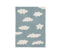Lorena Canals Clouds Tapis Lavable Vintage en Coton Bleu 120 x 160 x 30 cm