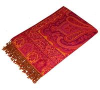 Lorenzo Cana 9625877 Couverture de luxe en laine jacquard tissée en laine mérinos - Agneau Paisley Couverture de canapé Couverture douillette 140 x 200 cm