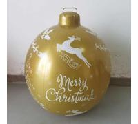 LORESJOY Boules de Noël Gonflables 60cm avec Éclairage LED, Or