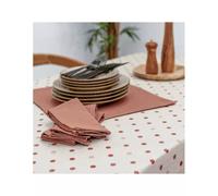 LORETTE Nappe 70% coton 30% polyester enduit 250X150 Bois de rose SUD ETOFFE