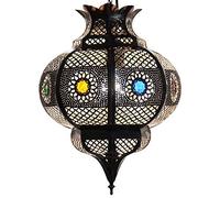 LORIENT Cleopatra Lampe orientale en métal avec effet vieilli de cuivre Marron 42 cm